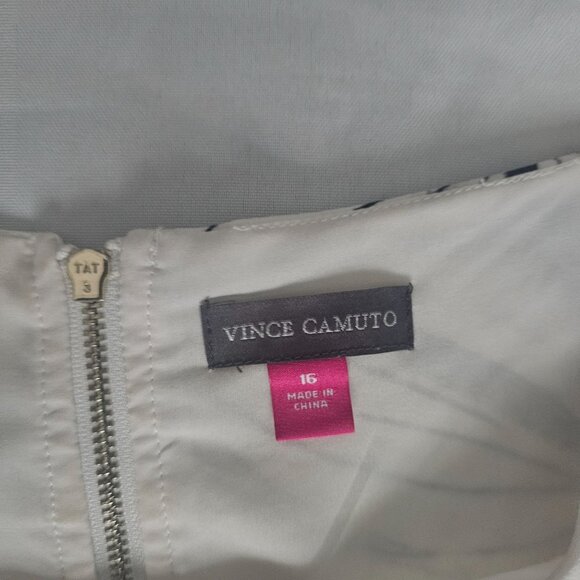 Vince Camuto White Black Floral Layered Ruffle Flutter Sleeve Mini Dress Size 16 - Picture 10 of 16